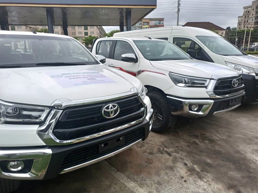 Two brand-new Toyota Hilux vehicles supplied at UAST Ihugh.